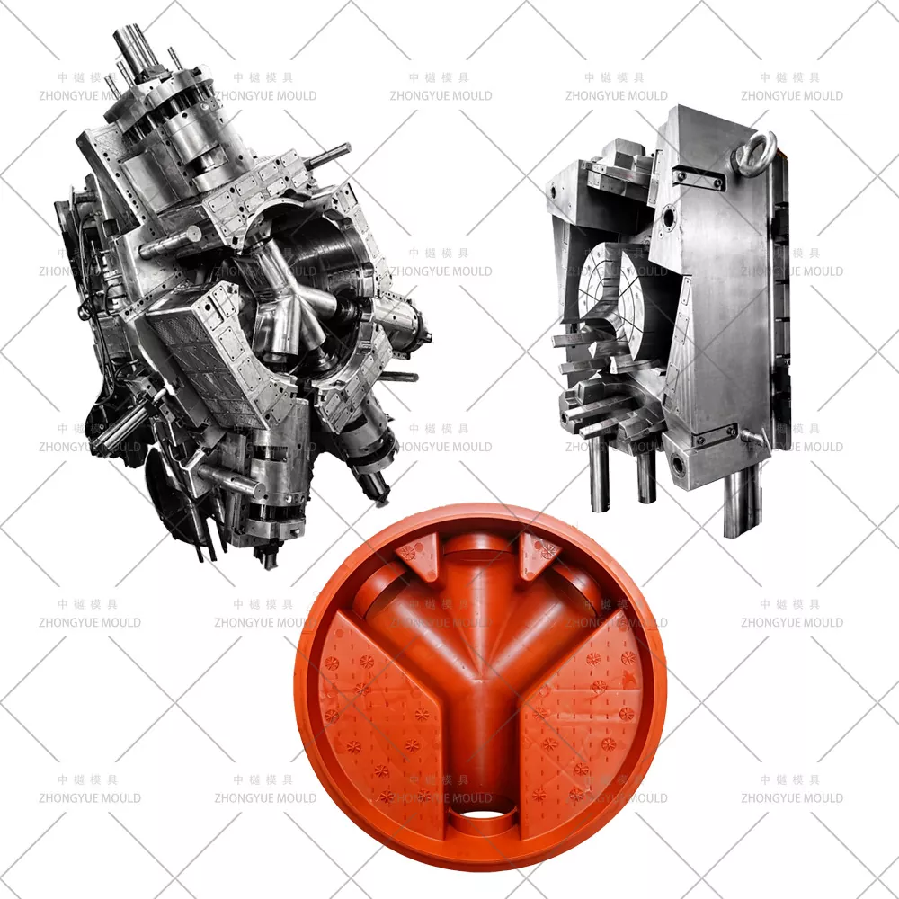Plastic PP DN1000 Manhole 4-Way Base Mould